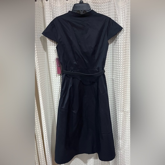 ✔️NEW Merona Black A-Line Dress with Mandarin Collar and Flutter Sleeves - Picture 7 of 8